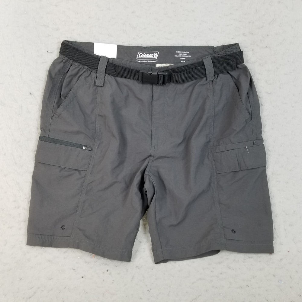 Coleman Shorts Mens Large Raven Grey SAZS9N5069 Cargo Hiking UPF 50 Quick Dry